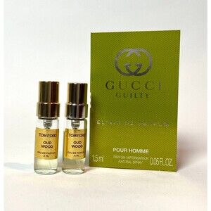 3 Piece Luxury Fragrance Sample Bundle, Tom Ford Oud Wood & Gucci Guilty Cologne